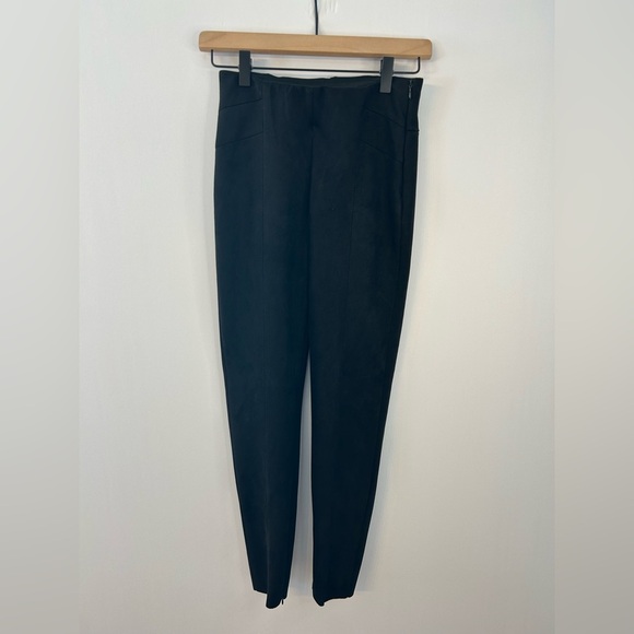 Zara Pants - Zara Basic Black Faux Sueded Pull-On Skinny Pants, XS, Seam Detail Ankle Zippers